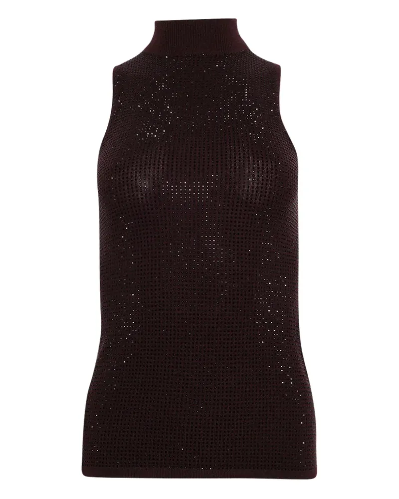 David Koma Oberteil mit Strass - Braun Braun