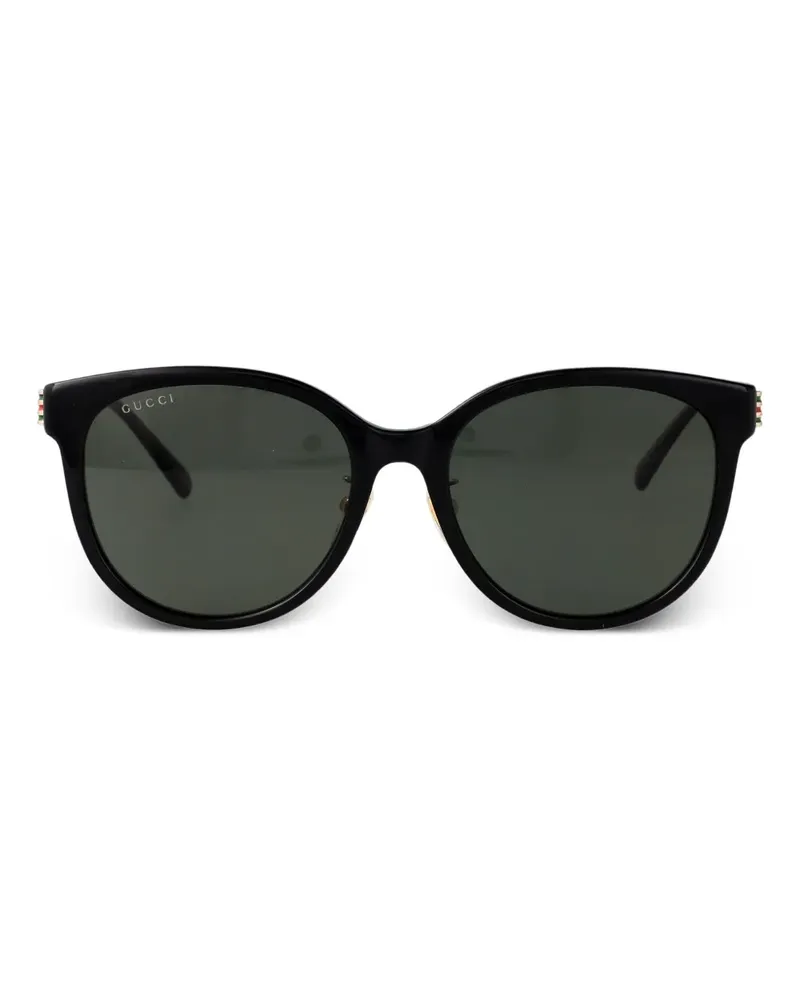 Gucci Sonnenbrille mit Web-Detail - Schwarz Schwarz