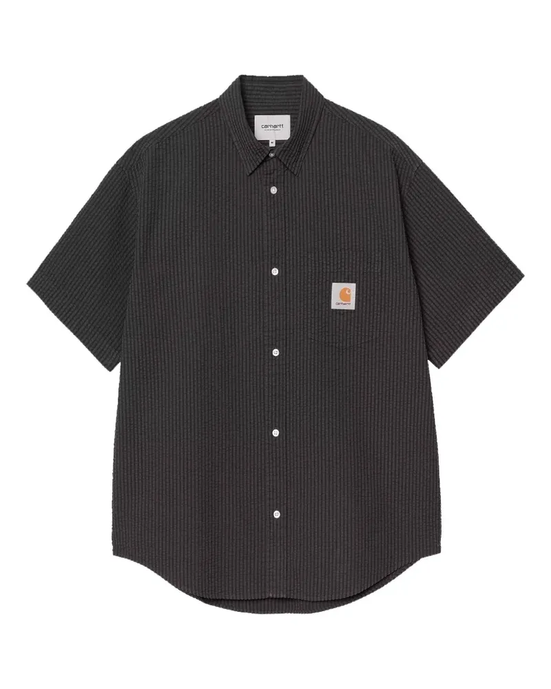 Carhartt WIP Strukturiertes Hemd mit Logo-Patch - Schwarz Schwarz