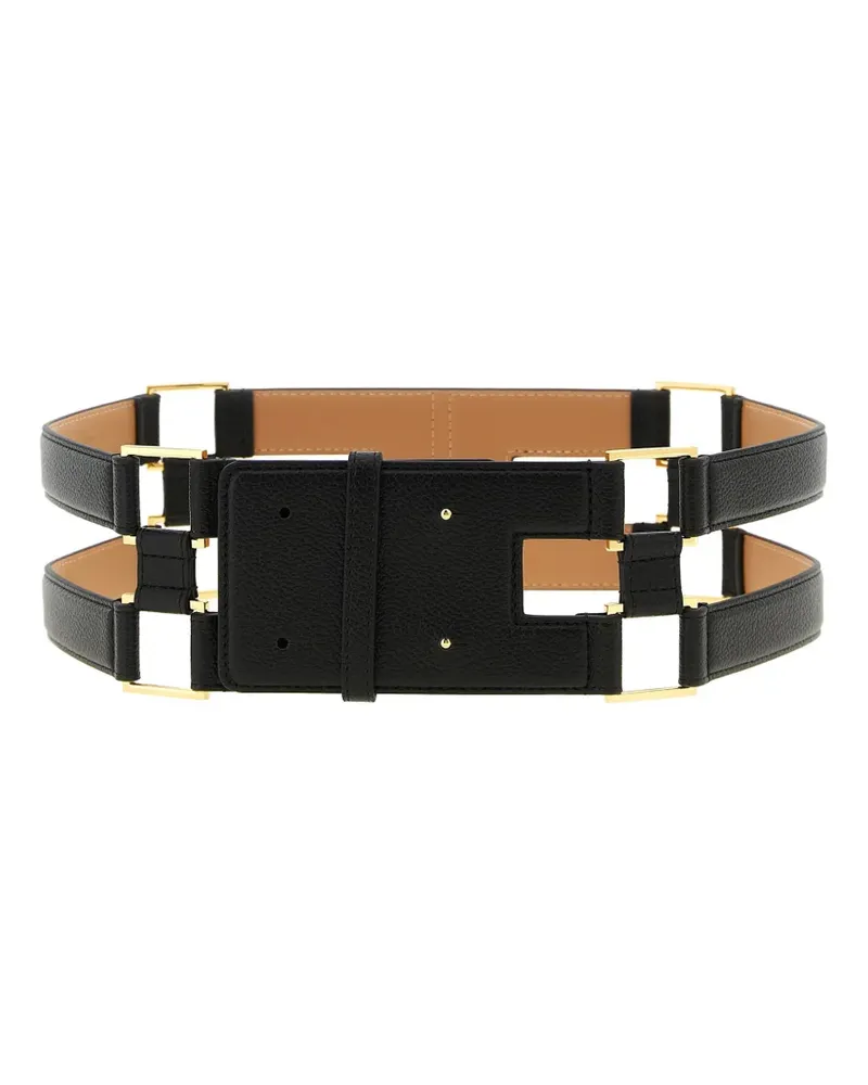 Elisabetta Franchi double band belt - Schwarz Schwarz
