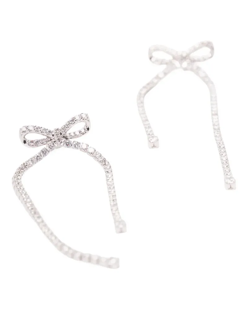 Self-Portrait bow-design earrings - Silber Silber