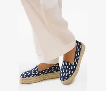 Gemusterte Espadrilles mit Doppelsohle - Blau