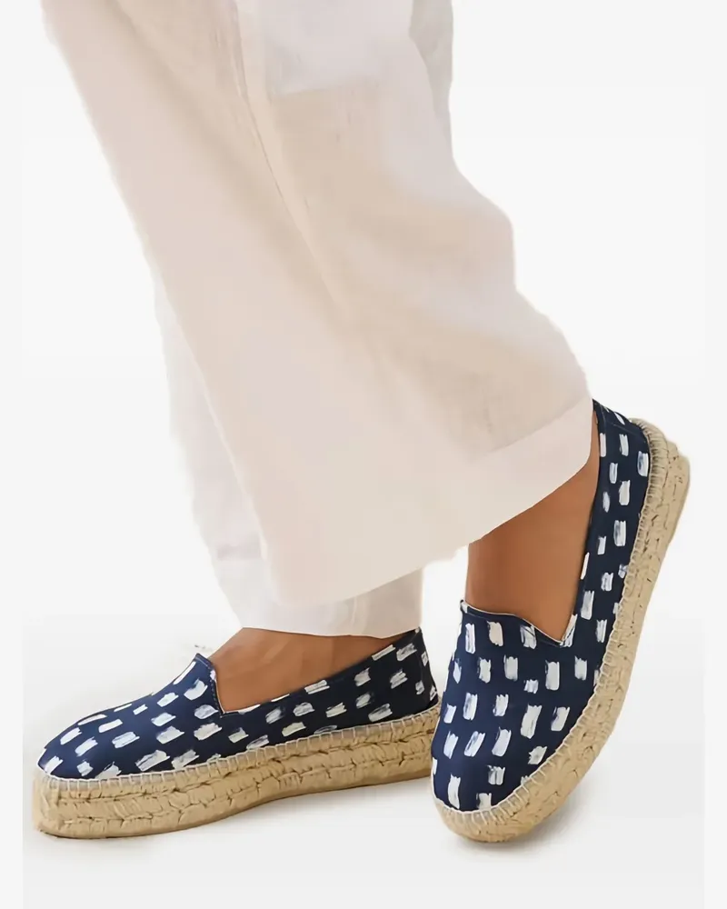 Manebí Gemusterte Espadrilles mit Doppelsohle - Blau Blau