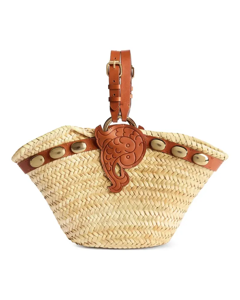 Emilio Pucci Strandtasche mit Nieten-Fischapplikation - Nude Nude