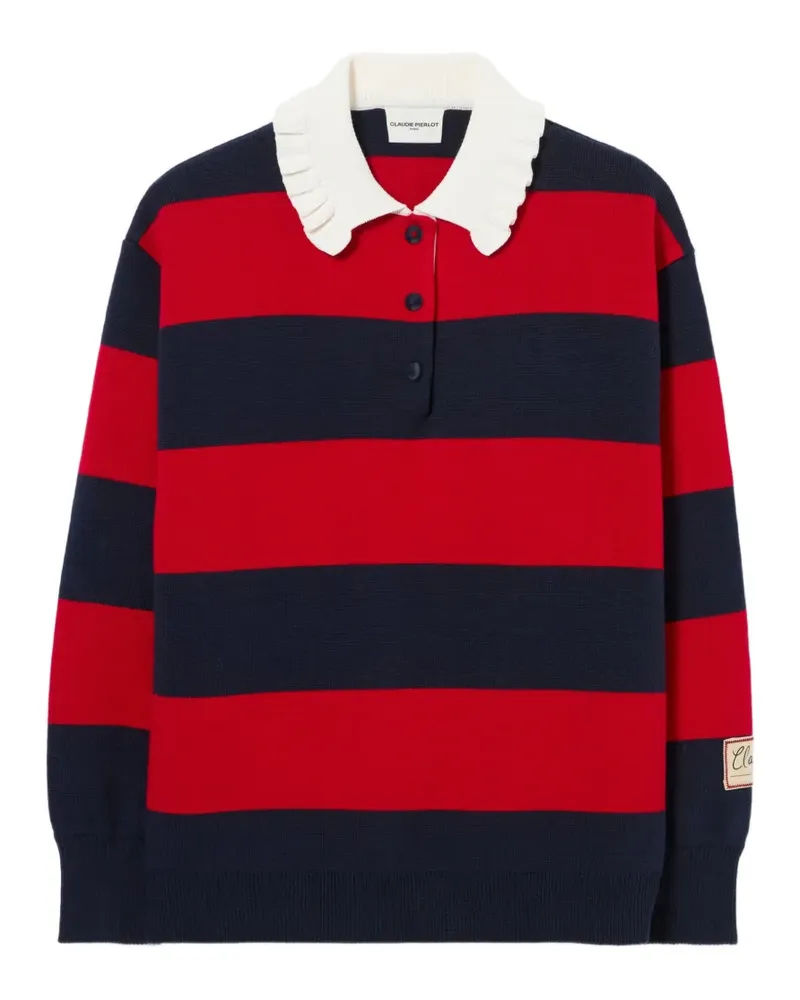 Claudie Pierlot Gestrickter Rugby-Pullover - Rot Rot