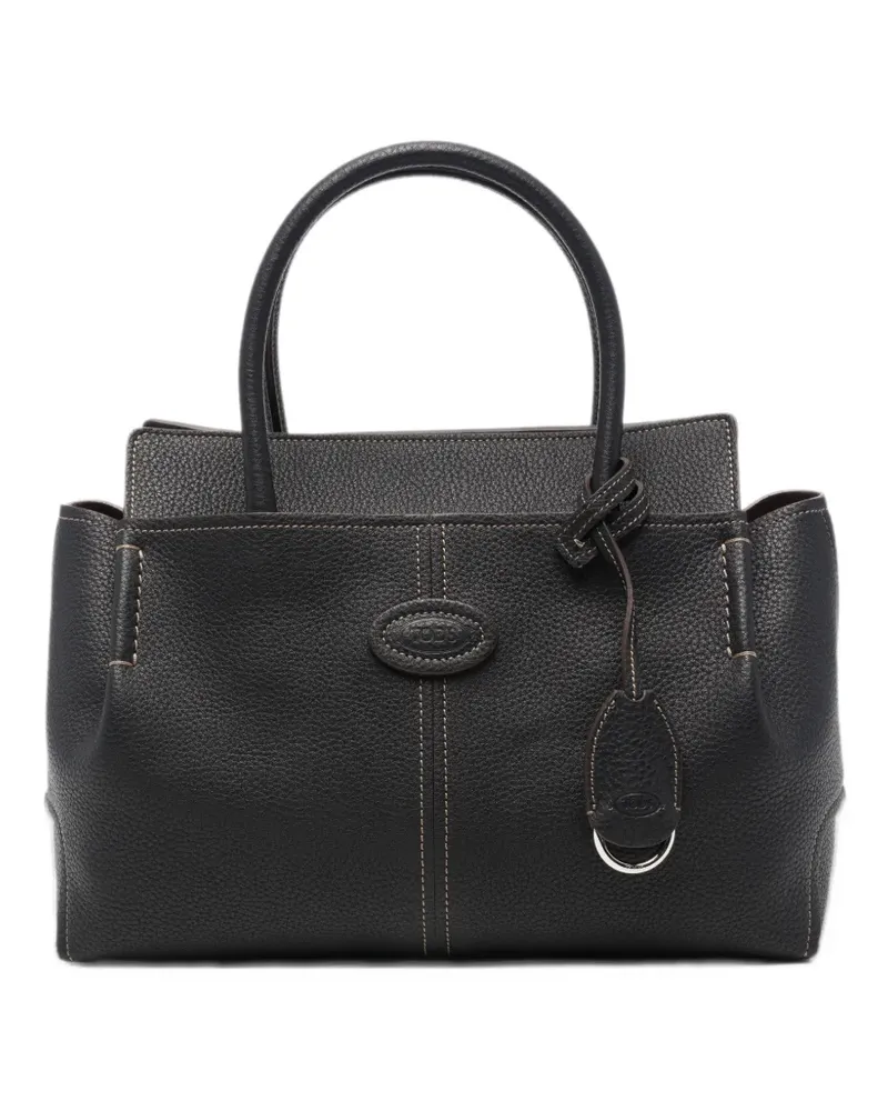 TOD'S Tote Bag mit Logo-Schild - Schwarz Schwarz