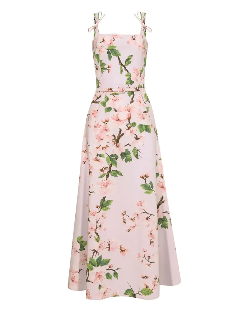 Oscar de la Renta Kleid mit Kirschblüten-Print - Rosa Rosa