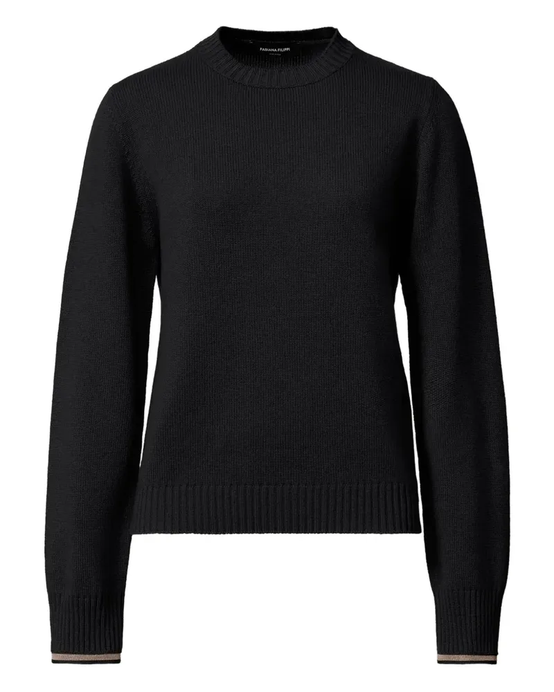 Fabiana Filippi balloon-sleeve ribbed sweater - Blau Blau