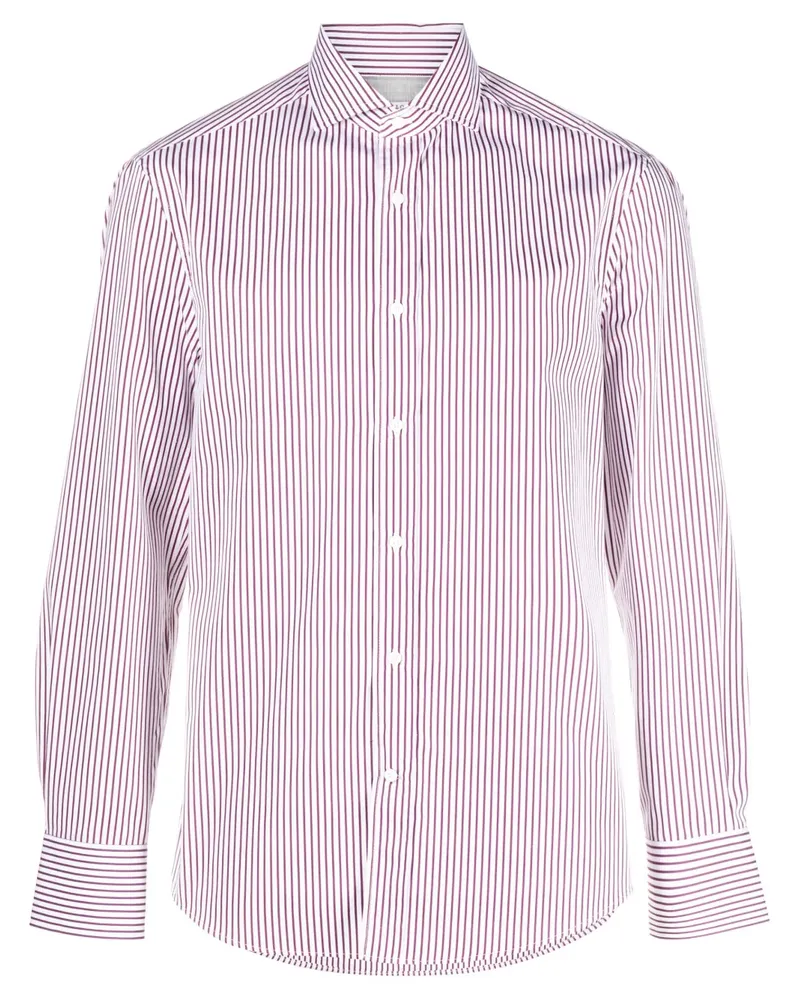 Brunello Cucinelli Gestreiftes Hemd - Weiß Weiß