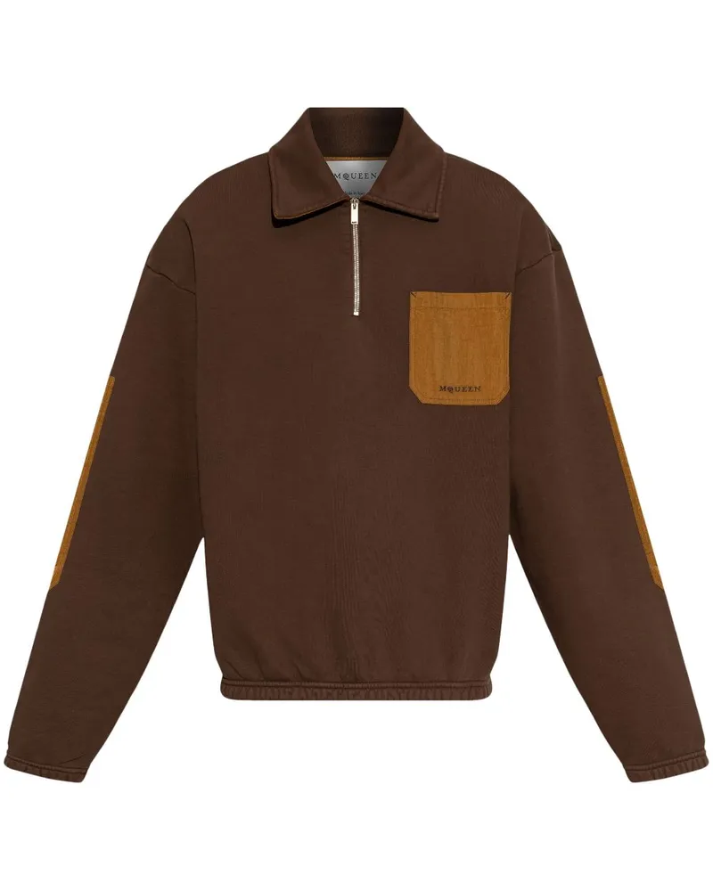 Alexander McQueen Sweatshirt mit Kontrasttasche - Braun Braun