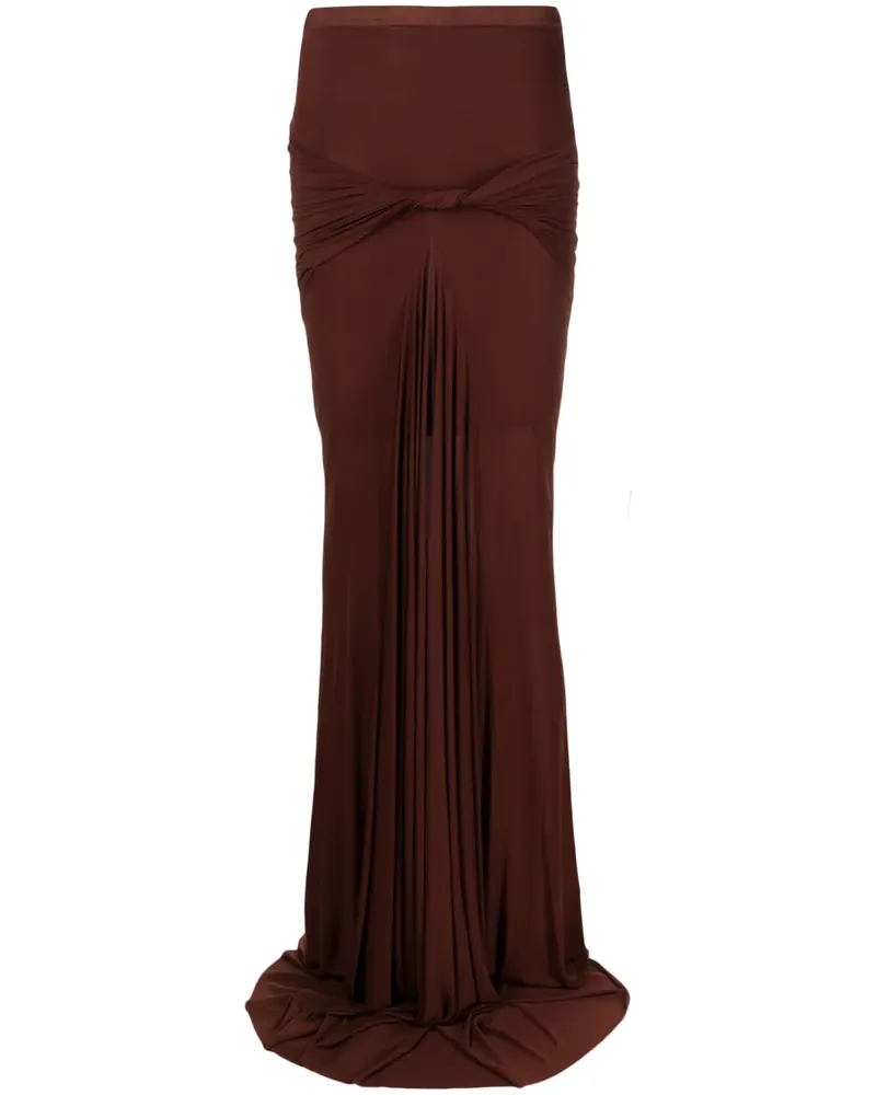 Rick Owens Drapierter Maxirock mit hohem Bund - Rot Rot
