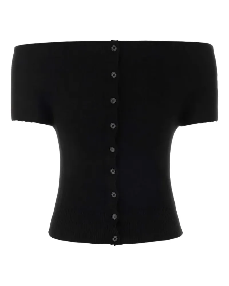 Magda Butrym buttoned off-shoulder top - Schwarz Schwarz