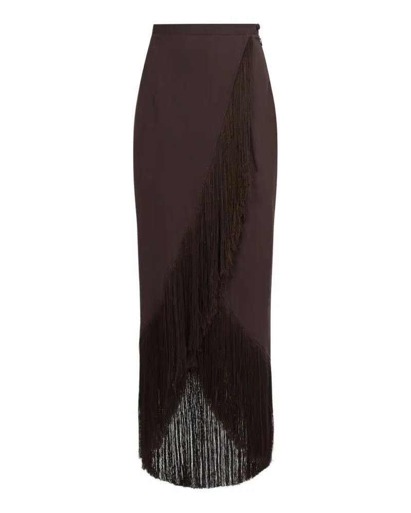 Taller Marmo El Pareo fringe-trimmed skirt - Braun Braun