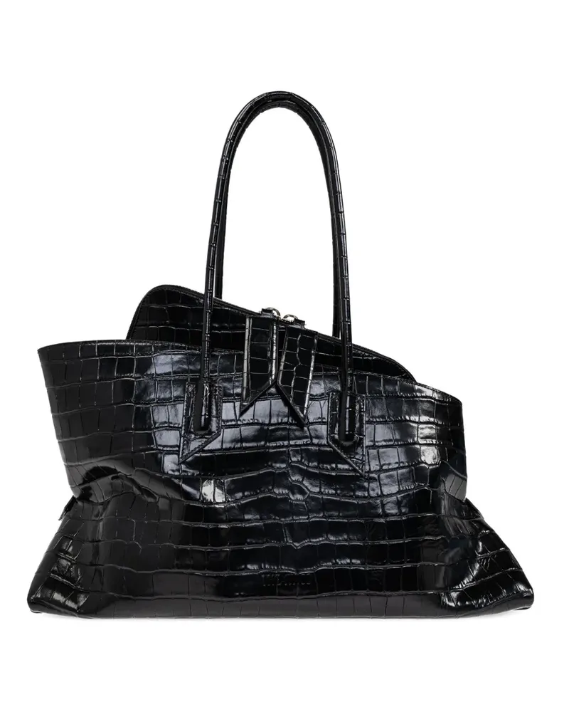 ATTICO Shopper mit Kroko-Effekt - Schwarz Schwarz