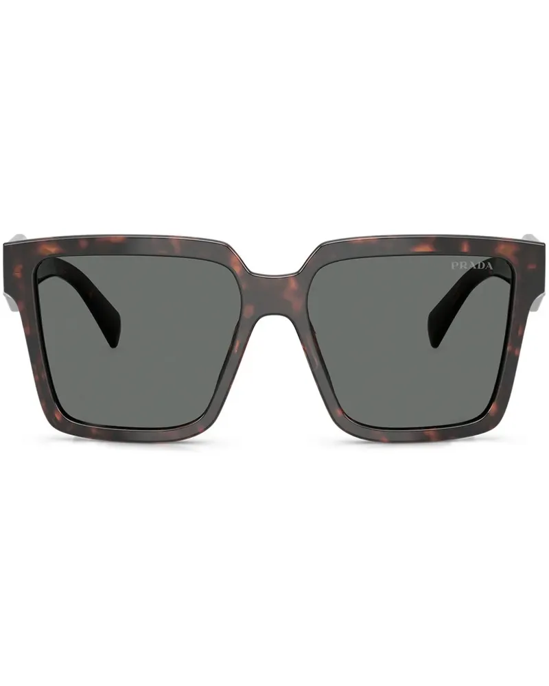Prada Eckige Sonnenbrille in Schildpattoptik - Braun Braun