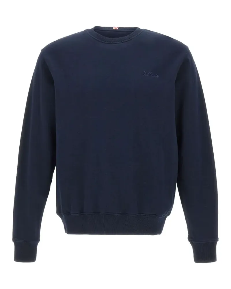 MC2 Saint Barth Marineblaues Fourseason Sweatshirt mit Logo-Stickerei Blau