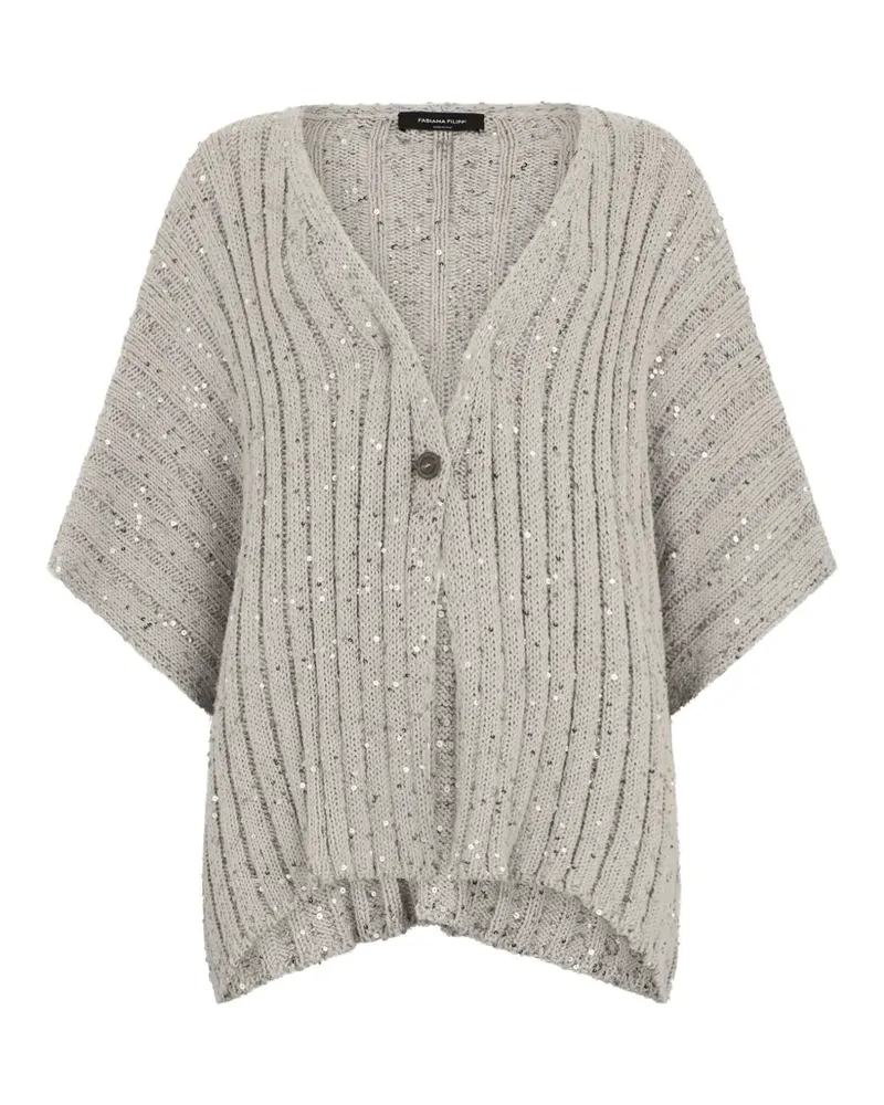 Fabiana Filippi sequin V-neck cardigan - Grau Grau