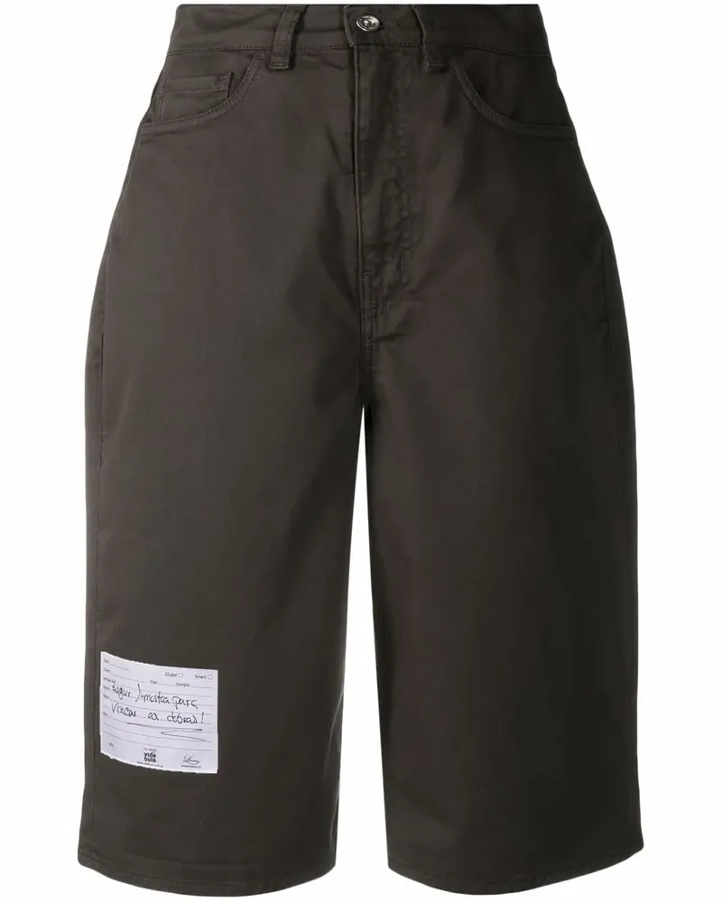 YMC Jeans-Shorts mit Logo-Patch - Grün Grün