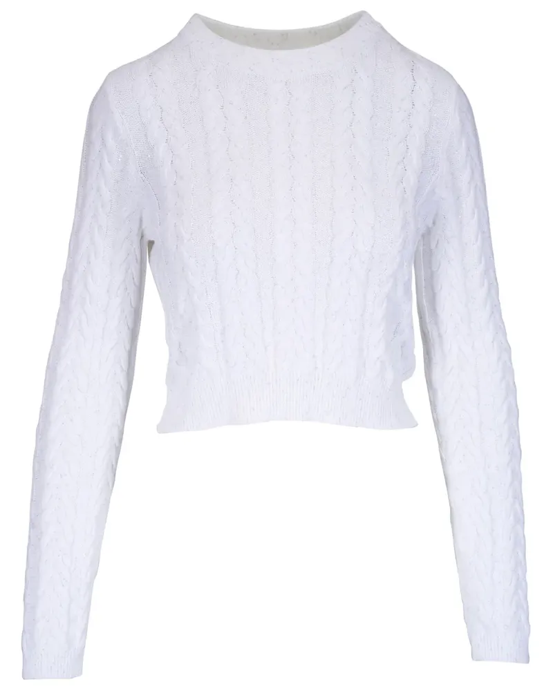 Brunello Cucinelli Pullover mit Zopfmuster - Weiß Weiß