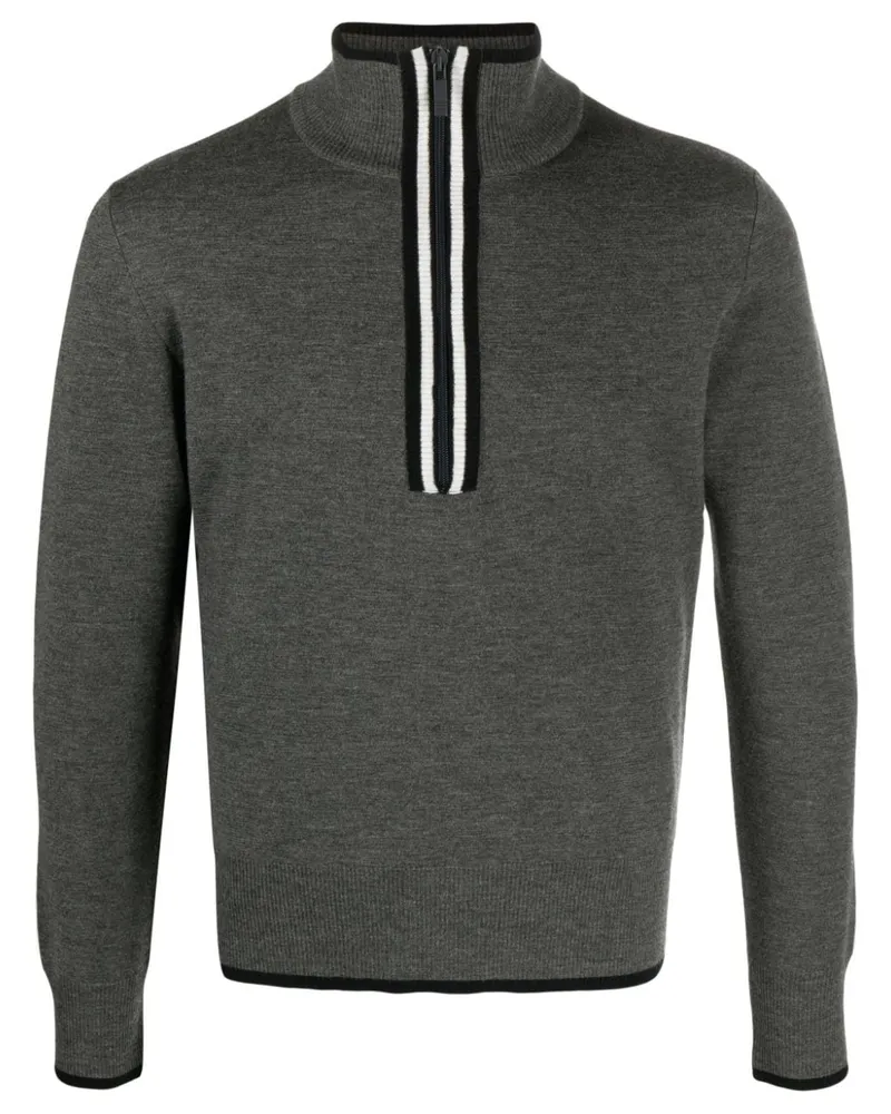 Thom Browne Stehkragen-Pullover mit kurzem Reißverschluss - Grau Grau