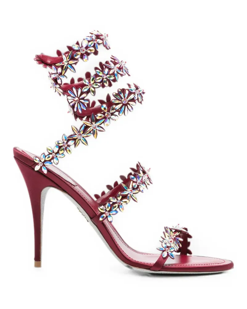 René Caovilla Eva crystal-embellished heeled sandals - Rot Rot