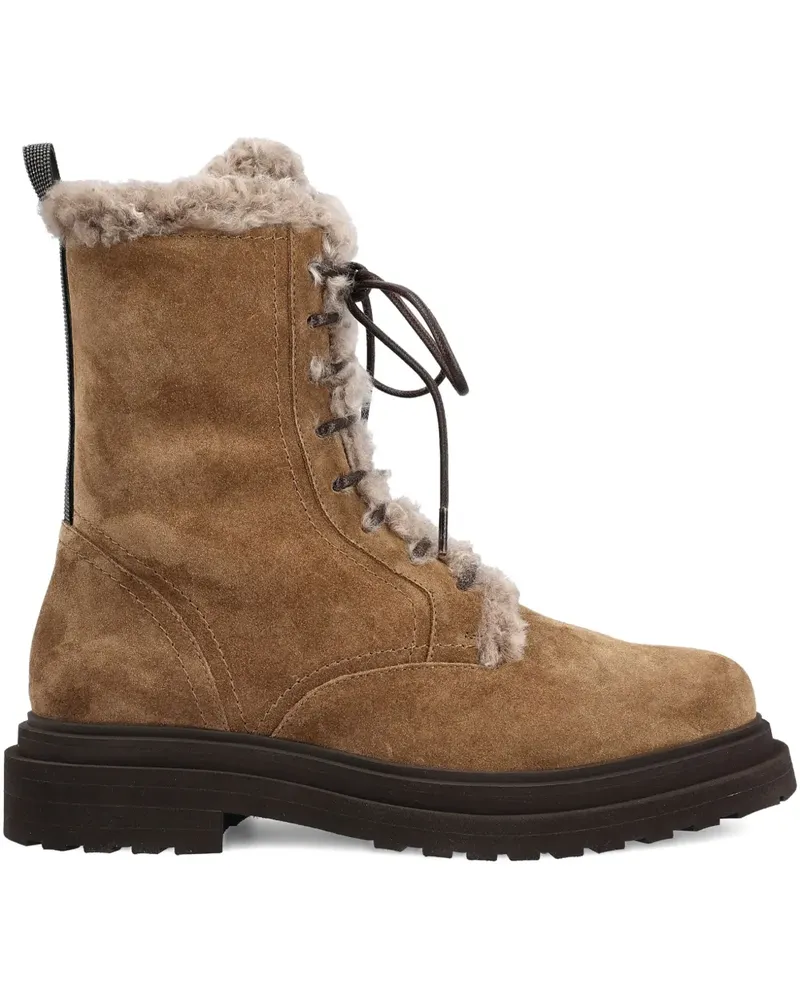 Brunello Cucinelli Stiefel mit Shearling - Braun Braun