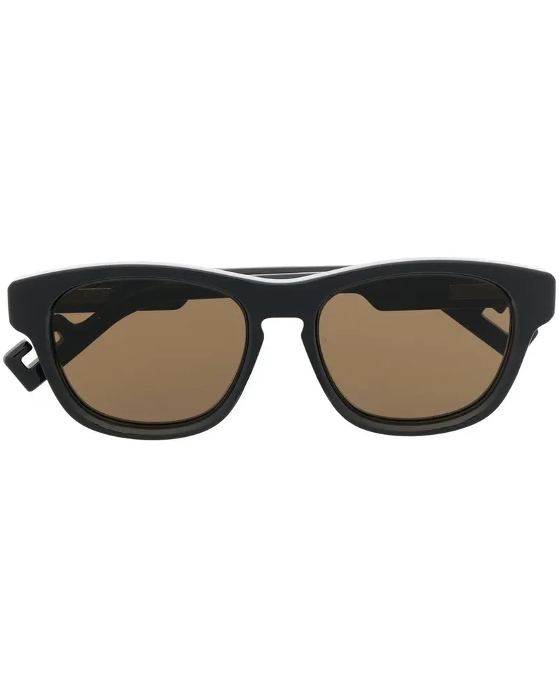 Gucci Sonnenbrille mit rundem Gestell - Schwarz Schwarz