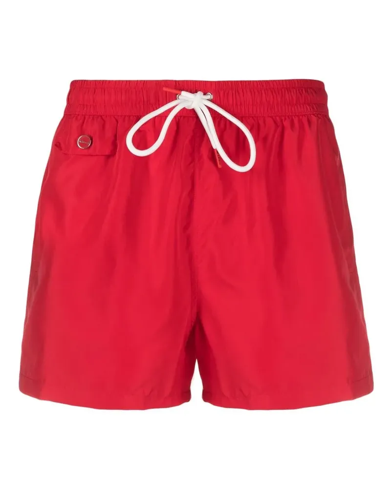 Kiton Badeshorts mit Kordelzug - Rot Rot