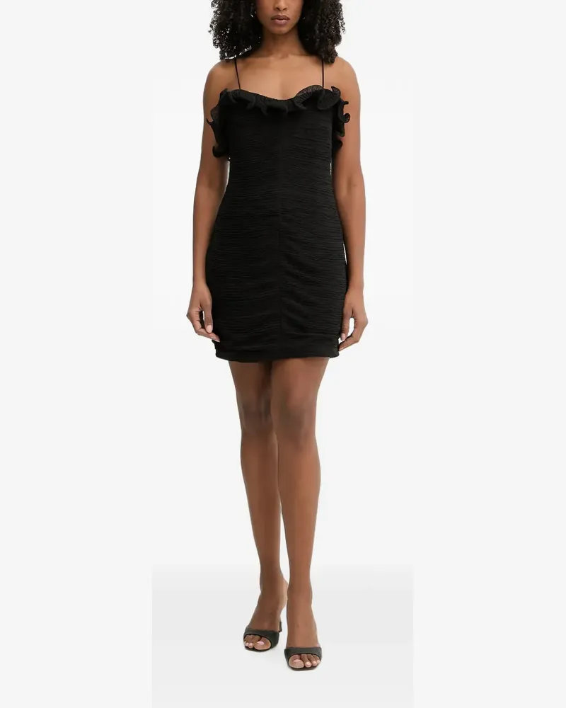Guess mini Kennith ruffled ruched dress - Schwarz Schwarz