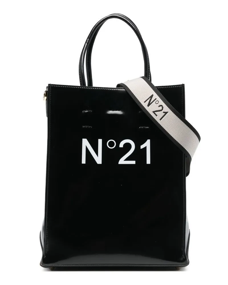 N° 21 Shopper mit Logo Schwarz
