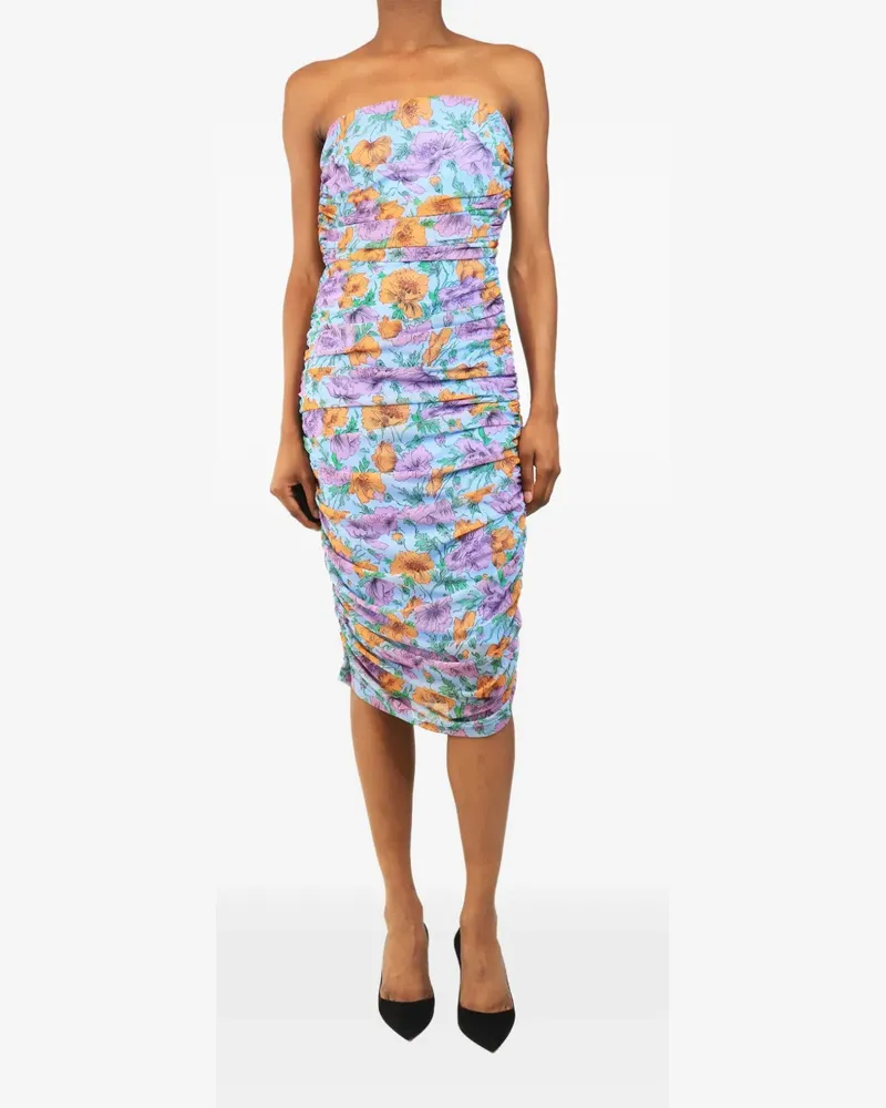 Veronica Beard strapless ruched midi dress - Blau Blau