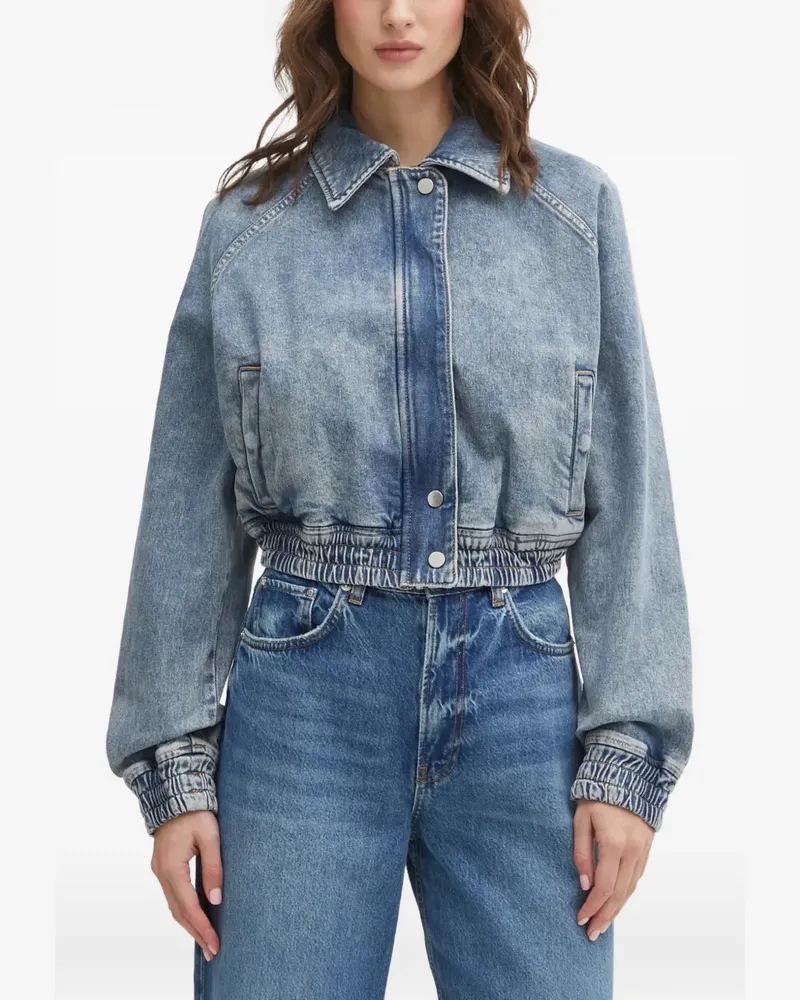 HUGO BOSS Jeansjacke mit Kragen - Blau Blau