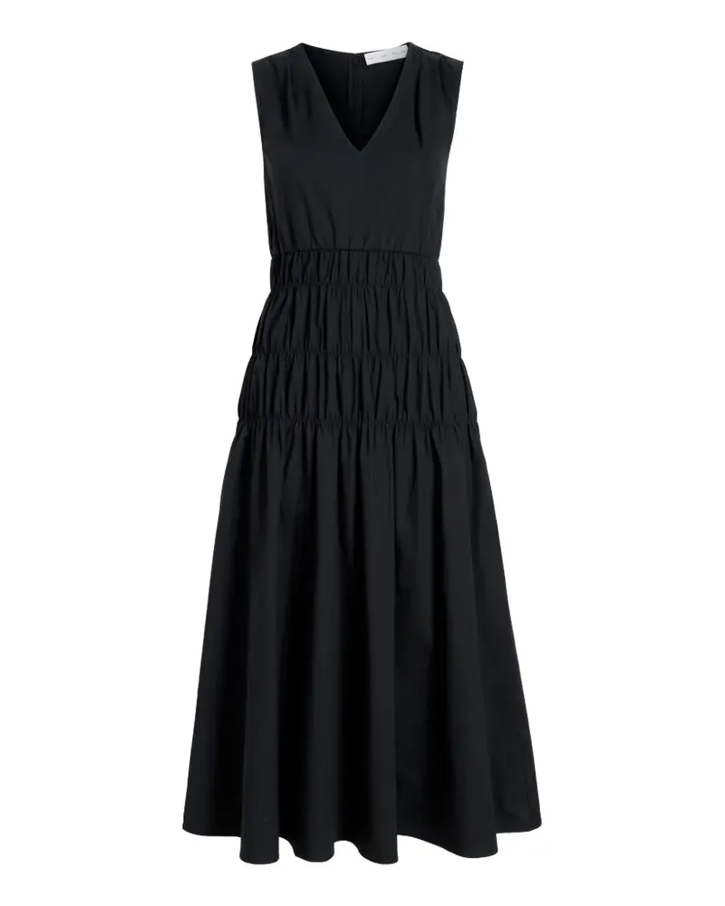 Proenza Schouler Gesmoktes Midikleid - Schwarz Schwarz