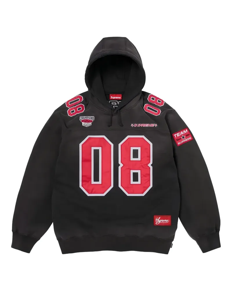 Supreme Being Football Jersey Hoodie - Schwarz Schwarz