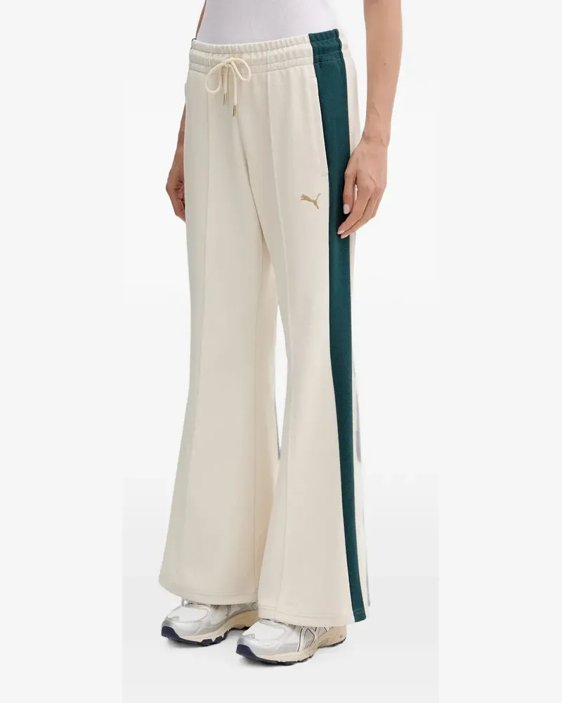 Puma logo-embroidered side-stripe trousers - Weiß Weiß
