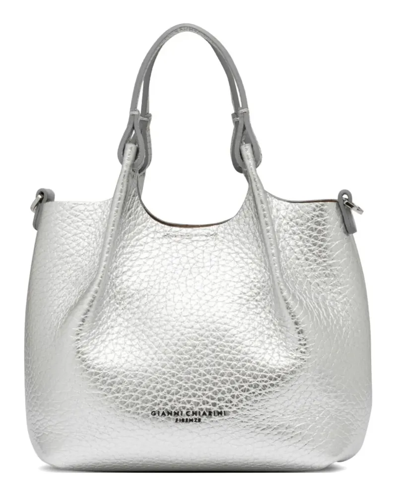Gianni Chiarini Dua Schultertasche aus Wildleder - Silber Silber