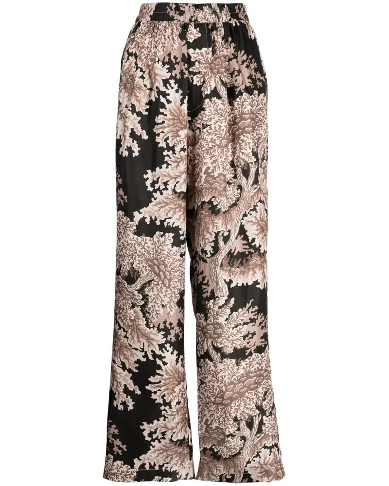 Biyan Palazzohose mit Blumen-Print - Braun Braun