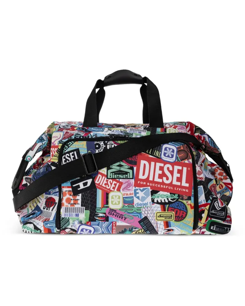Diesel sticker-print duffle bag - Weiß Weiß
