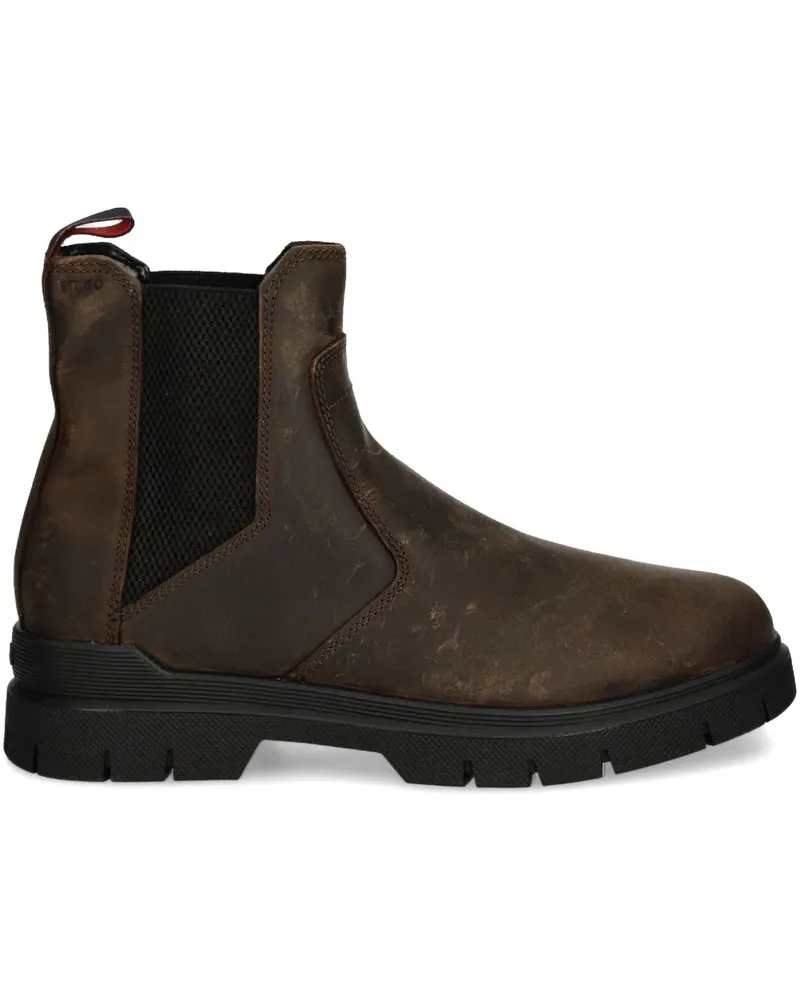 HUGO BOSS Knöchelhohe Lederstiefel - Braun Braun