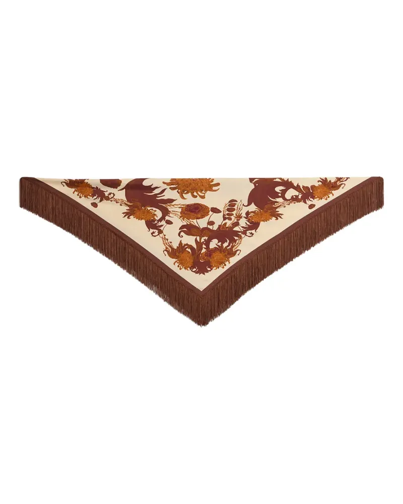La DoubleJ Wendbares Foulard mit Fransen 90 - Nude Nude