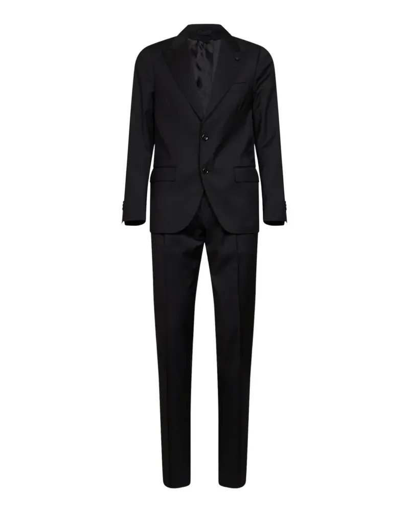 LARDINI Anzug mit steigendem Revers - Schwarz Schwarz