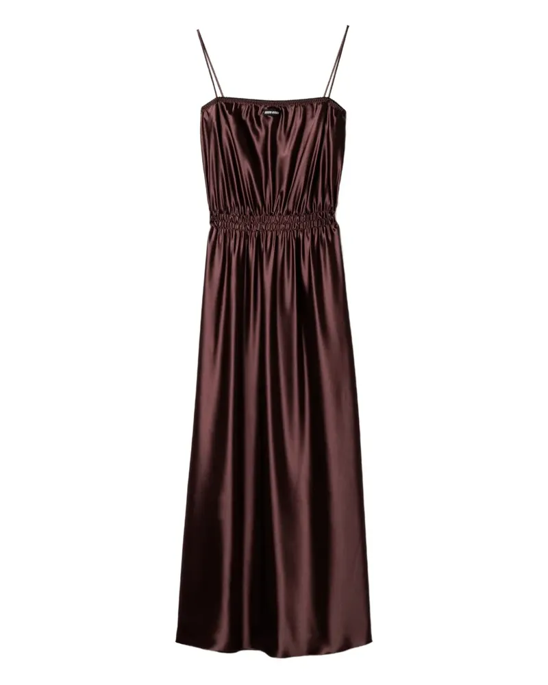 Miu Miu Maxikleid aus Satin - Braun Braun