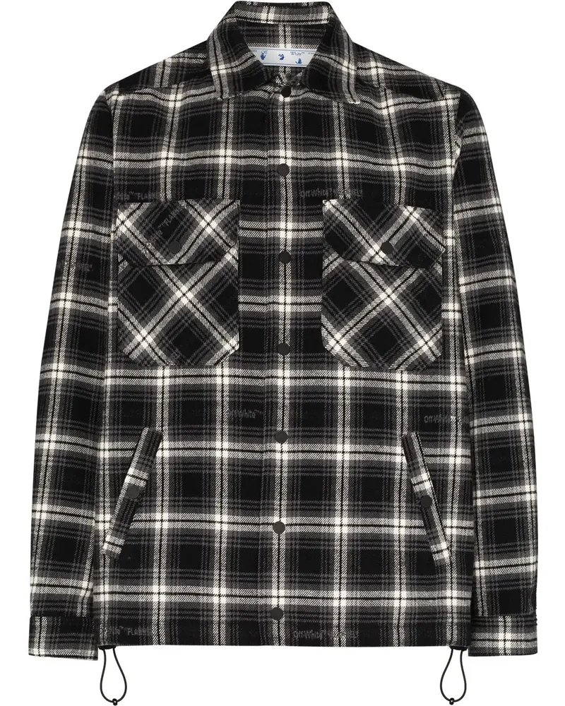 OFF-WHITE Karierte Hemdjacke - 1010 BLACK WHITE 1010