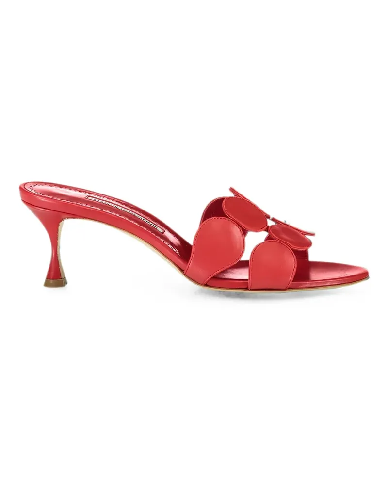Manolo Blahnik Haribal appliqué leather sandals - Rot Rot