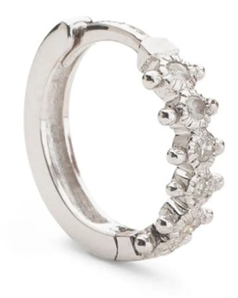 de Jaegher 18kt Weißgoldcreolen mit Diamanten - Silber Silber