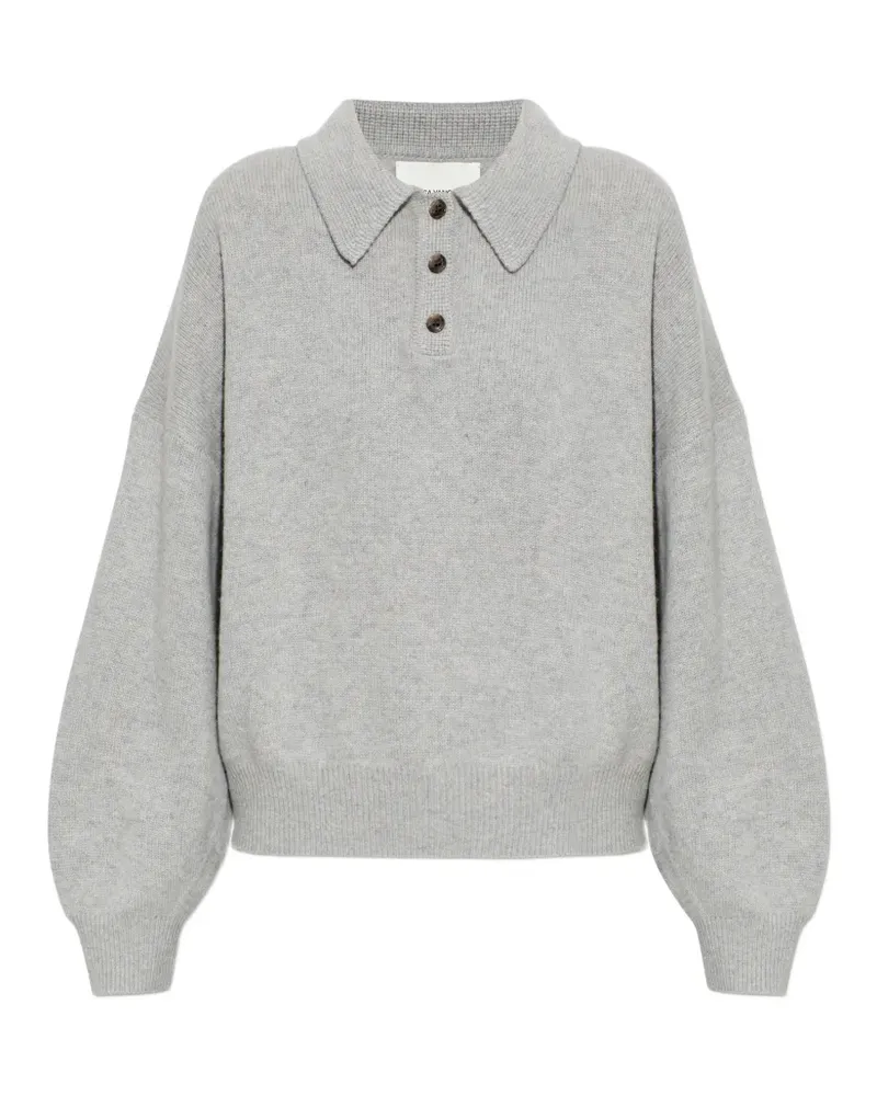 Lisa Yang Etta button collared knitted top - Grau Grau