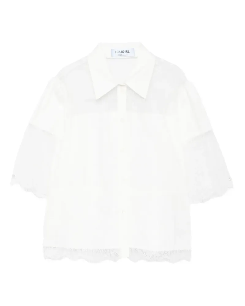 Blumarine lace-detail shirt - Weiß Weiß