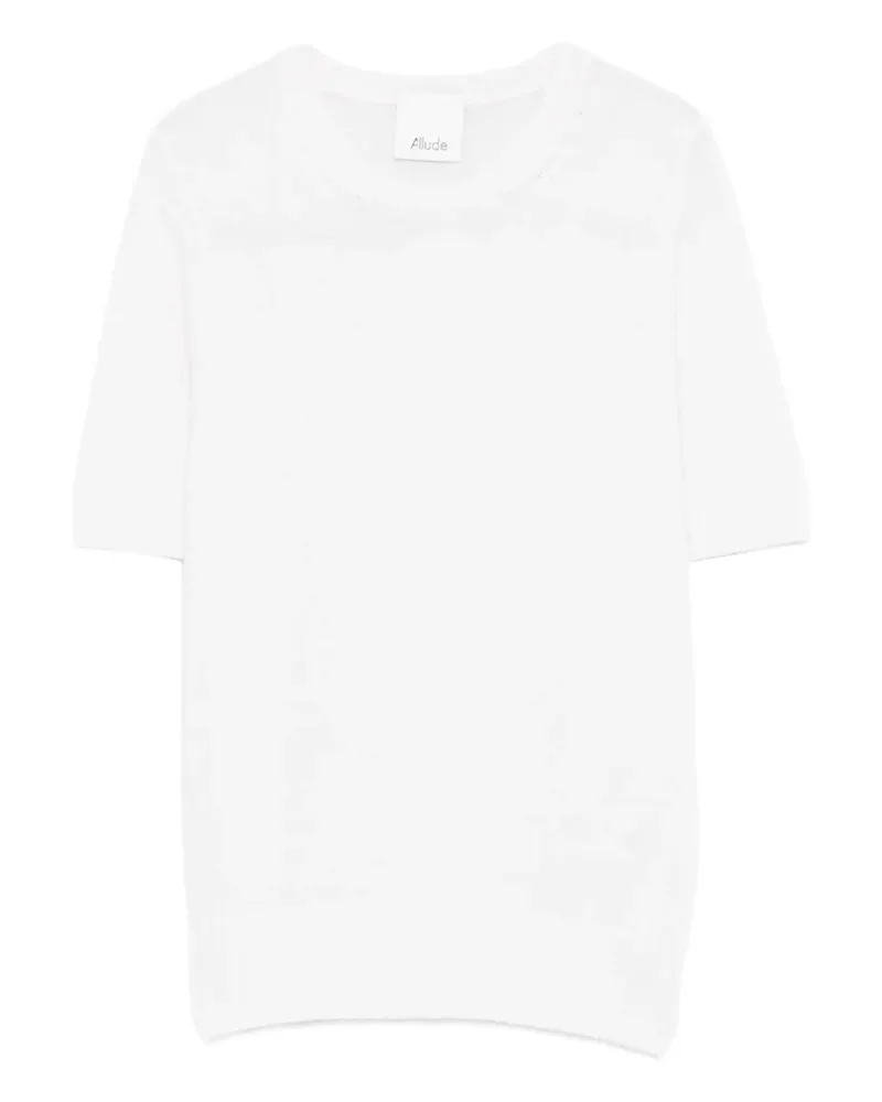 ALLUDE Gestricktes T-Shirt - Weiß Weiß