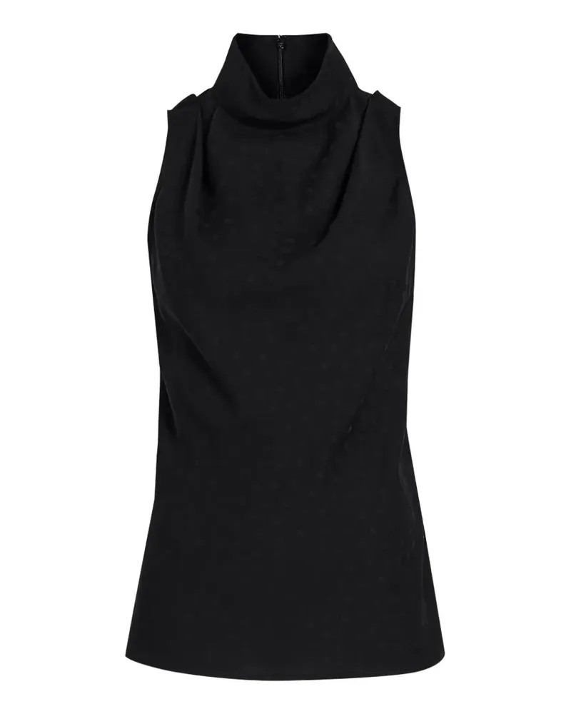 Proenza Schouler Taryn Jacquard-Oberteil mit Stehkragen - Schwarz Schwarz