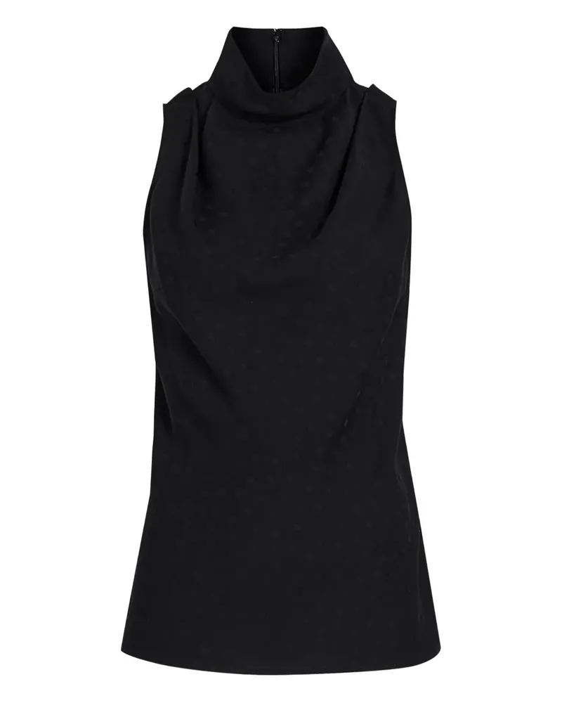 Proenza Schouler Taryn Jacquard-Oberteil mit Stehkragen - Schwarz Schwarz
